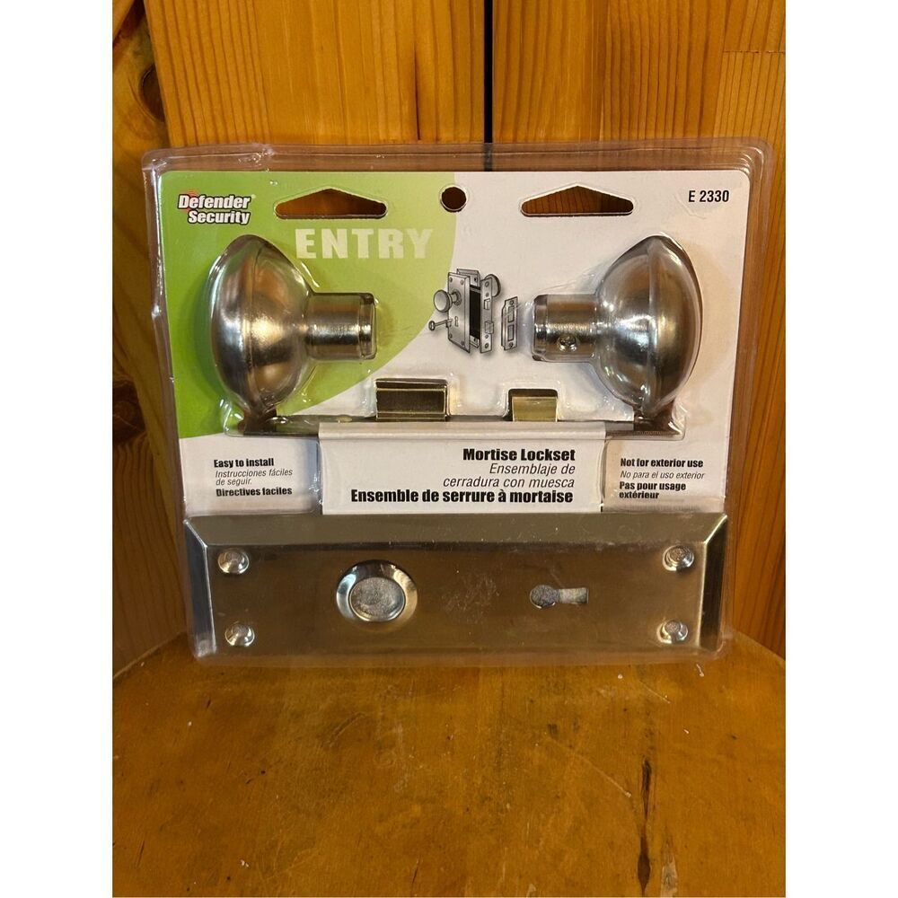 Defender Security E-2330 Mortise Lockset Stainless Steel Sealed (8152)
